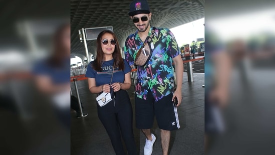 On the other hand, Neha Kakkar and Rohanpreet Singh went for a look that was a mix of street style with couture. (Varinder Chawla) On the other hand, Neha Kakkar and Rohanpreet Singh went for a look that was a mix of street style with couture. (Varinder Chawla)