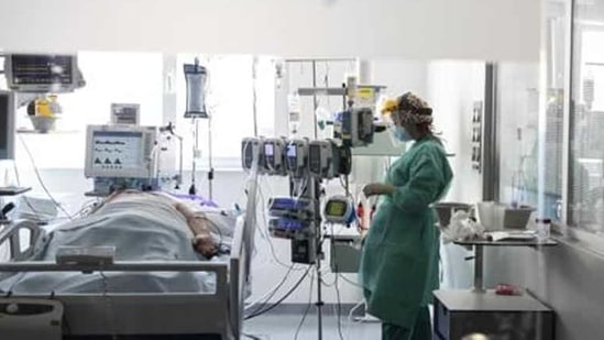 A healthcare worker in an ICU with a patient with Covid-19. (File photo)