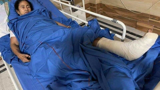 West Bengal chief minister Mamata Banerjee was admitted to SSKM hospital after suffering injuries during her Nandigram visit on Wednesday. (PTI)(HT_PRINT)