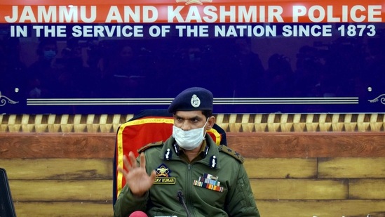 IGP Kashmir Zone Vijay Kumar addressing a press conference in Srinagar on Wednesday. (ANI) IGP Kashmir Zone Vijay Kumar addressing a press conference in Srinagar on Wednesday. (ANI)