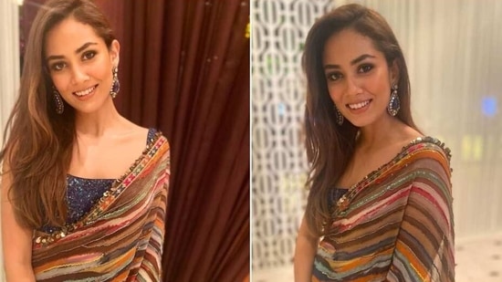 Mira Rajput's striped sequined saree is the modern twist to tradition ...