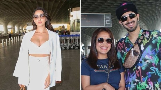 For celebrities, the airports are like red carpet events where they cannot be snapped wearing just anything. That is why, these public figures make sure that they are at their A-game even while flying. Nora Fatehi and Neha Kakkar recently demonstrated two different ways of nailing the airport look.(Varinder Chawla)