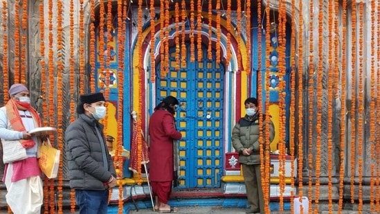 Seen here are the portals of the Kedarnath Shrine. (HT Photo)