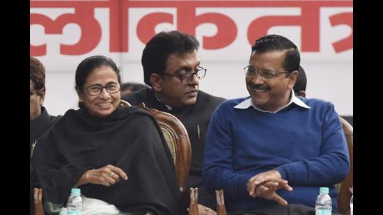 Mamata Banerjee and Arvind Kejriwal represent strong regional challengers to the BJP. And their position today is a reflection of how far the BJP has moved the needle of Indian politics. (Sanjeev Verma/HT PHOTO) Mamata Banerjee and Arvind Kejriwal represent strong regional challengers to the BJP. And their position today is a reflection of how far the BJP has moved the needle of Indian politics. (Sanjeev Verma/HT PHOTO)