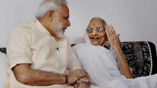 File Photo of Prime Minister Narendra Modi with his mother, Heeraben Modi in Gandhinagar. 
