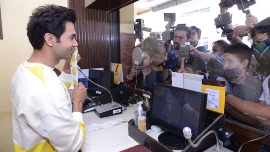 Rajkummar Rao at PVR Plaza in Delhi.