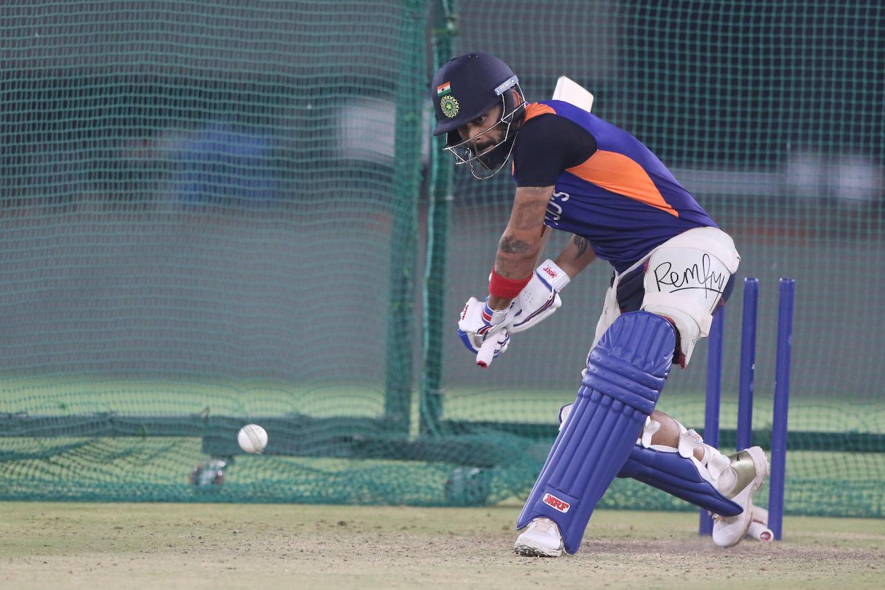 Indian captain Virat Kohli in the nets in Ahmedabad ahead of the first India vs England T20I on Friday