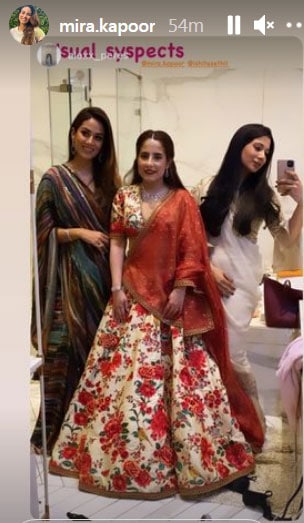 Mira Rajput with the bride-to-be. Mira Rajput with the bride-to-be.
