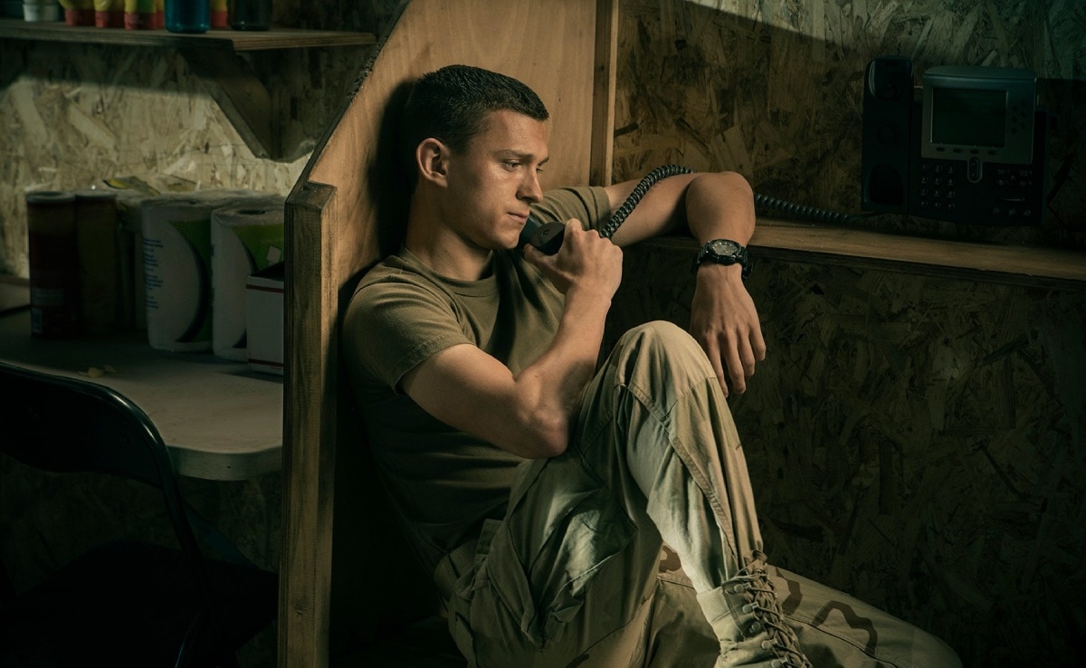 Tom Holland in a still from Cherry. Tom Holland in a still from Cherry.
