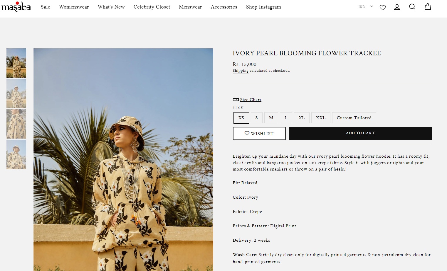 The tracksuit is worth  ₹15k (houseofmasaba.com)