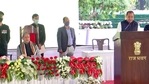 Bansidhar Bhagat takes oath as a minister during the expansion of the Uttarakhand cabinet in Dehradun on Friday. (ANI Photo) Bansidhar Bhagat takes oath as a minister during the expansion of the Uttarakhand cabinet in Dehradun on Friday. (ANI Photo)