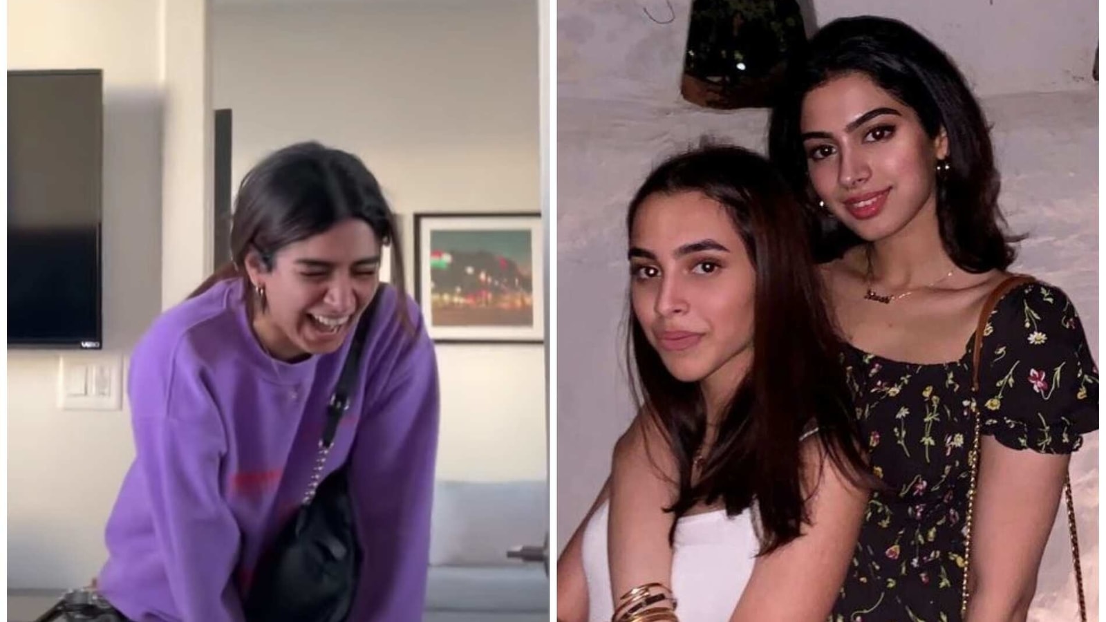 Khushi Kapoor bursts out laughing while enacting scene of catching cheating boyfriend, Aaliyah Kashyap shares fun video