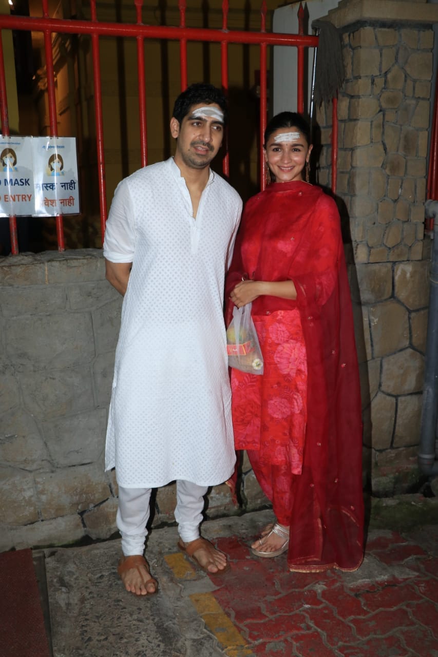 Alia and Ayan at the temple. Alia and Ayan at the temple.