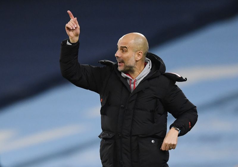 Manchester City manager Pep Guardiola (Pool via REUTERS)