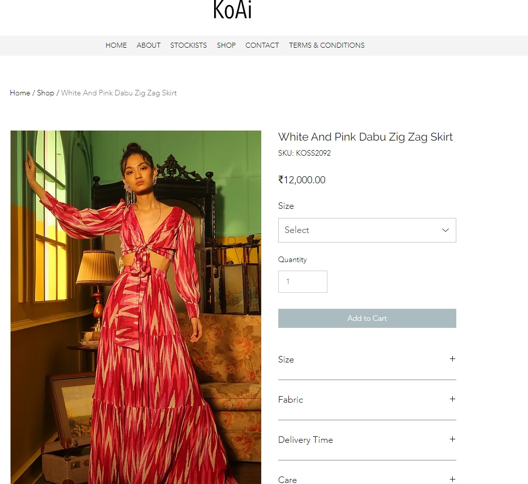 The skirt is worth ₹12k(koai.in)