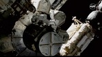 The astronauts are rearranging space station plumbing and tackling other odd jobs. (Nasa via AP)
