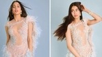 Janhvi Kapoor in sheer feather dress(Instagram/janhvikapoor) Janhvi Kapoor in sheer feather dress(Instagram/janhvikapoor)