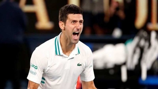 Serbia's Novak Djokovic celebrates(REUTERS)