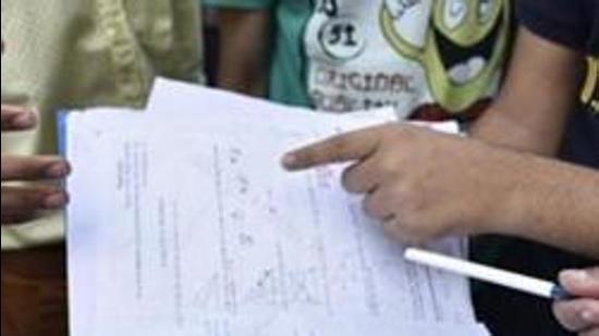 Teachers from schools in Bathinda and adjoining districts reconfirm that students had easy access to the papers hours on two YouTube channels, before the examination day. (HT File) Teachers from schools in Bathinda and adjoining districts reconfirm that students had easy access to the papers hours on two YouTube channels, before the examination day. (HT File)