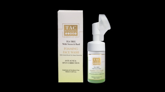The tea tree, neem and basil foaming face wash by The Ayurveda Co The tea tree, neem and basil foaming face wash by The Ayurveda Co
