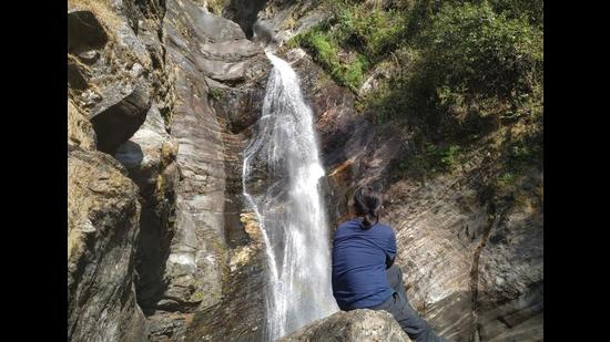 The author at Birthi waterfalls The author at Birthi waterfalls