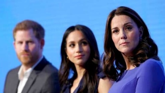 Britain and its royal family are absorbing the tremors from a sensational television interview with Prince Harry and Meghan. (AP) Britain and its royal family are absorbing the tremors from a sensational television interview with Prince Harry and Meghan. (AP)