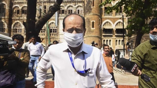 Assistant police inspector Sachin Vaze outside the Police Commissioner's office in Mumbai earlier this week. (PTI PHOTO). Assistant police inspector Sachin Vaze outside the Police Commissioner's office in Mumbai earlier this week. (PTI PHOTO).