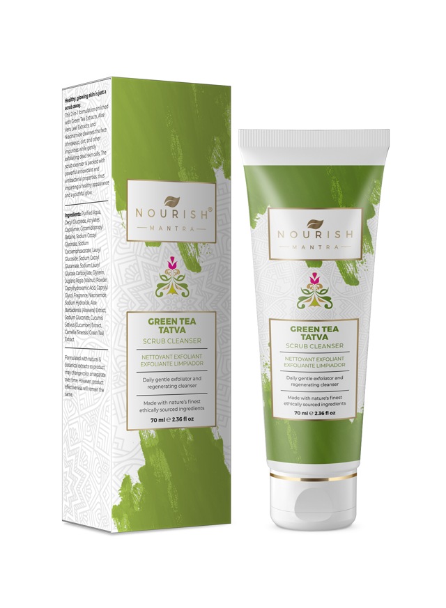 The green tea tatva scrub cleanser by Nourish Mantra The green tea tatva scrub cleanser by Nourish Mantra
