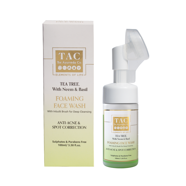 The tea tree, neem and basil foaming face wash by The Ayurveda Co The tea tree, neem and basil foaming face wash by The Ayurveda Co