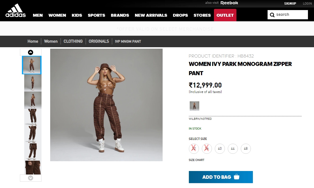 The pants cost  ₹12,999 (adidas.co.in)
