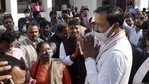 UP Deputy CM Keshav Prasad Maurya interacts with BJP workers(PTI)