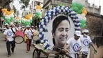 Kolkata: TMC supporters during West Bengal Disaster Management Minister and party candidate for Kasba Assembly constituency Javed Ahmed Khan's election campaign for the upcoming state assembly polls, in Kolkata, Saturday, March 13, 2021. (PTI Photo)
(PTI03_13_2021_000040B)(PTI) Kolkata: TMC supporters during West Bengal Disaster Management Minister and party candidate for Kasba Assembly constituency Javed Ahmed Khan's election campaign for the upcoming state assembly polls, in Kolkata, Saturday, March 13, 2021. (PTI Photo)
(PTI03_13_2021_000040B)(PTI)