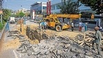 A senior official said the construction work was affecting traffic on the stretch. (Amal KS/HT PHOTO) A senior official said the construction work was affecting traffic on the stretch. (Amal KS/HT PHOTO)