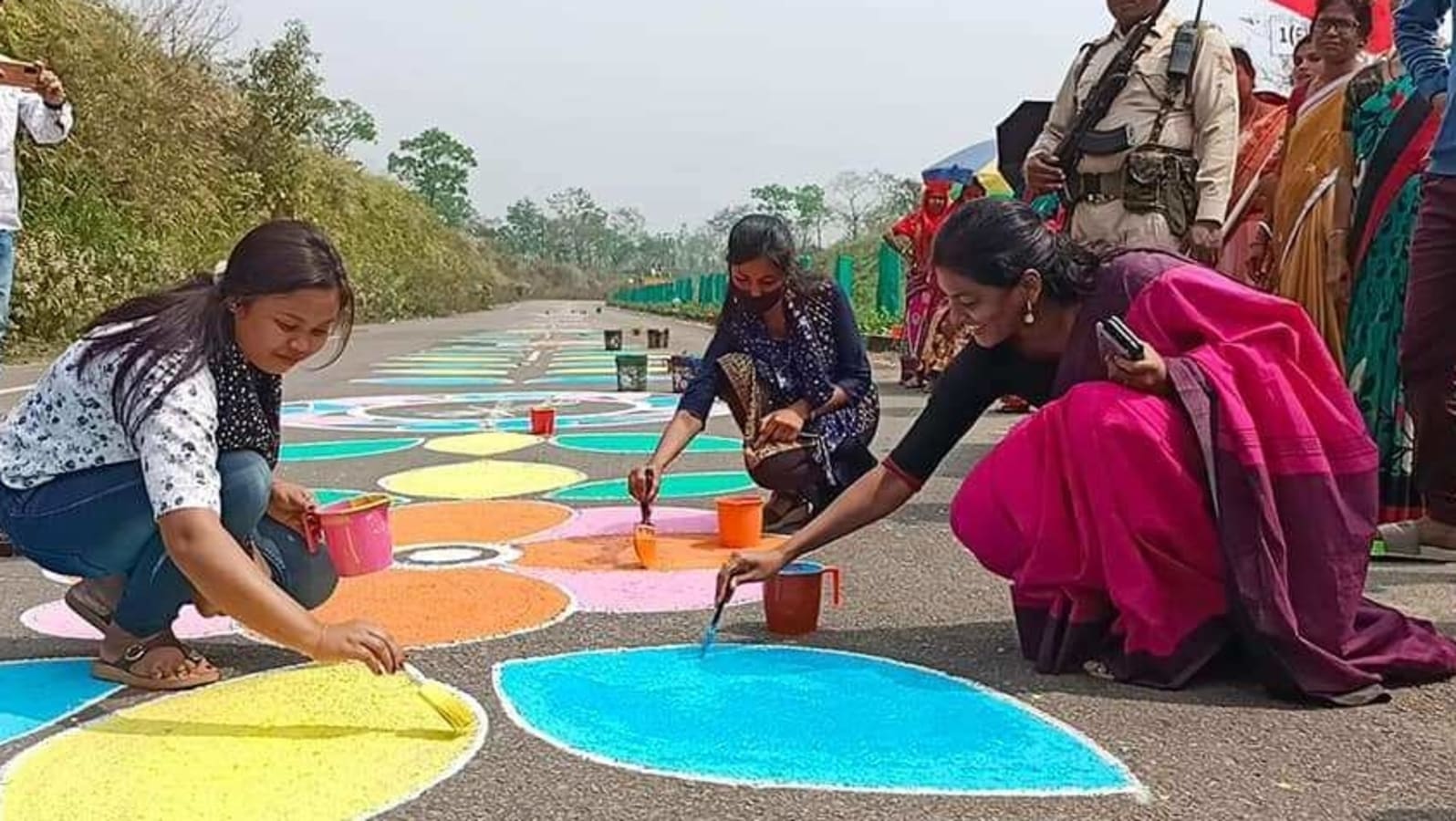 Assam district gets into record books for longest street rangoli in ...
