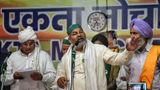 Influential farmer leader Rakesh Tikait, who is spearheading the protest against the contentious farm laws, is in West Bengal, where a fierce election campaign battle between the BJP and Mamata Banerjee-led Trinamool Congress is underway. (ANI) Influential farmer leader Rakesh Tikait, who is spearheading the protest against the contentious farm laws, is in West Bengal, where a fierce election campaign battle between the BJP and Mamata Banerjee-led Trinamool Congress is underway. (ANI)