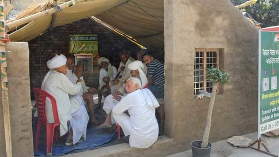 The protesters had been building shelters using bamboo, tin, plywood and even bricks at the Tikri and Singhu borders over the last two weeks to beat the summer heat and rain.