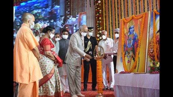 President Ram Nath Kovind inaugurating Vanvasi Samagam (Forest Dwellers convention) at Sevakunj Ashram in Karidad of Chapaki of Sonhadra, on Sunday. (Sourced) President Ram Nath Kovind inaugurating Vanvasi Samagam (Forest Dwellers convention) at Sevakunj Ashram in Karidad of Chapaki of Sonhadra, on Sunday. (Sourced)