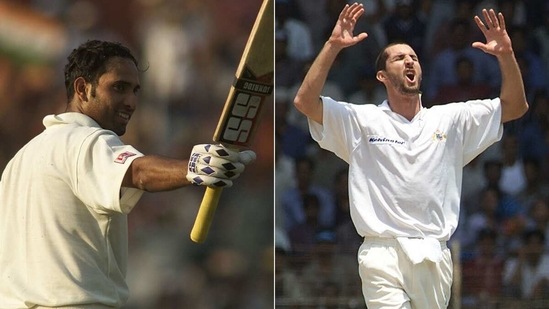 VVS Laxman and Jason Gillespie during the 2001 India-Australia series. (Getty Images)