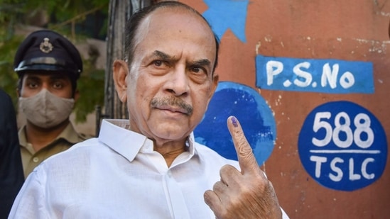 Hyderabad: Telangana Home Minister Mohammed Mahmood Ali shows his finger marked with indelible ink after casting his vote for the MLC graduate constituency elections, in Hyderabad, Sunday, March 14, 2021. (PTI Photo)(PTI03_14_2021_000019B) (PTI) Hyderabad: Telangana Home Minister Mohammed Mahmood Ali shows his finger marked with indelible ink after casting his vote for the MLC graduate constituency elections, in Hyderabad, Sunday, March 14, 2021. (PTI Photo)(PTI03_14_2021_000019B) (PTI)