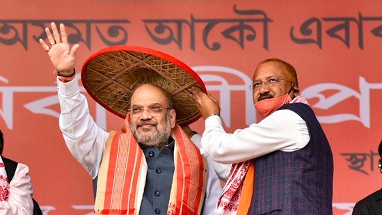 Three-phased elections have been scheduled for 126 legislative constituencies in Assam on March 27, April 1 and April 6. In picture - Home Minister Amit Shah. (PTI) Three-phased elections have been scheduled for 126 legislative constituencies in Assam on March 27, April 1 and April 6. In picture - Home Minister Amit Shah. (PTI)