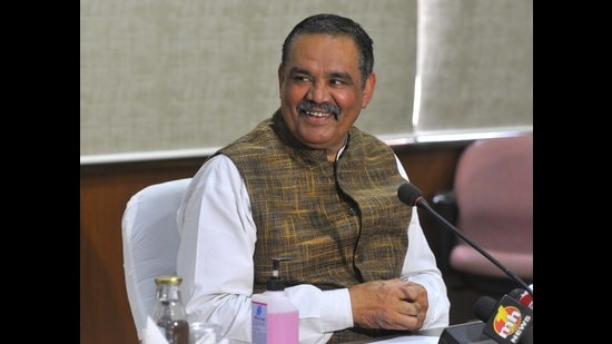 National Commission for Scheduled Castes chairman Vijay Sampla during press conference in Chandigarh on Sunday. (HT Photo) National Commission for Scheduled Castes chairman Vijay Sampla during press conference in Chandigarh on Sunday. (HT Photo)