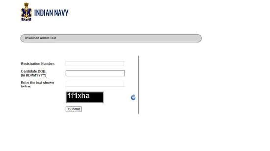 Indian Navy Tradesman admit card 2021.(Screengrab )