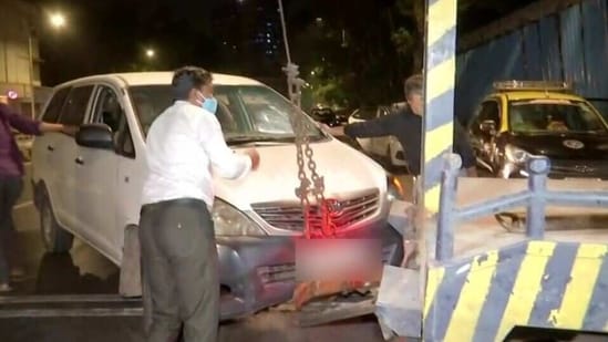 NIA has seized a white Innova car which it claimed is the same car that was seen tailing the explosive-laden Scorpio which was found parked near Antilia. (Photo: ANI)