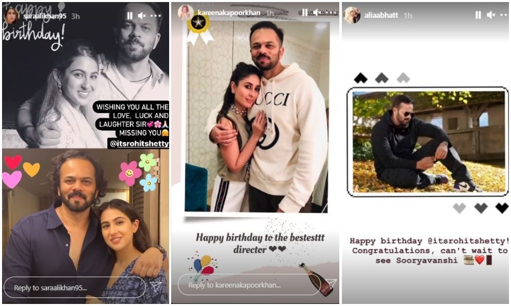Kareena Kapoor, Alia Bhatt and Sara Ali Khan will Rohit Shetty on his birthday on Sunday. Kareena Kapoor, Alia Bhatt and Sara Ali Khan will Rohit Shetty on his birthday on Sunday.