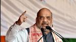 Union home minister and BJP leader Amit Shah speaks at an election campaign rally, at Nazira in Sivasagar district of Assam, on Sunday, March 14. (PTI)