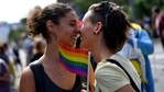 Two women react during the Gay Pride parade in Belgrade.(AFP / File photo)