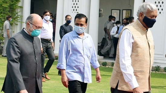 Delhi Chief Minister Arvind Kejriwal, Speaker of Delhi Assembly Ramniwas Goel and L-G Anil Baijal at Delhi Vidhan Sabha. (ANI Photo) Delhi Chief Minister Arvind Kejriwal, Speaker of Delhi Assembly Ramniwas Goel and L-G Anil Baijal at Delhi Vidhan Sabha. (ANI Photo)