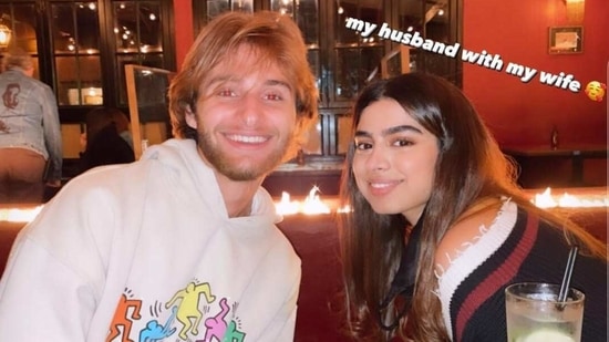 Aaliyah Kashyap's boyfriend Shane Gregoire with Khushi Kapoor. 