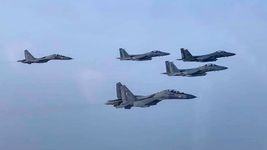 India's force and aircraft is participating in the exercise, scheduled from March 3 to 21 at the UAE's Al-Dhafra airbase, for the first time. (Photo: IAF_MCC/ Twitter) India's force and aircraft is participating in the exercise, scheduled from March 3 to 21 at the UAE's Al-Dhafra airbase, for the first time. (Photo: IAF_MCC/ Twitter)