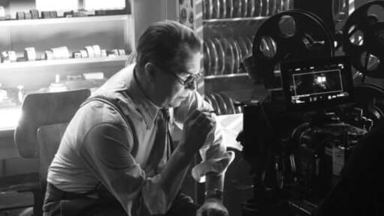 In this image released by Netflix, Gary Oldman portrays Herman Mankiewicz in a scene from "Mank," named one of the top 10 films of the year by The American Film Institute. (Nikolai Loveikis/Netflix via AP)(AP) In this image released by Netflix, Gary Oldman portrays Herman Mankiewicz in a scene from "Mank," named one of the top 10 films of the year by The American Film Institute. (Nikolai Loveikis/Netflix via AP)(AP)